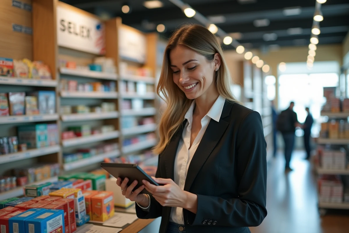 Femme v&eacute;rifiant l