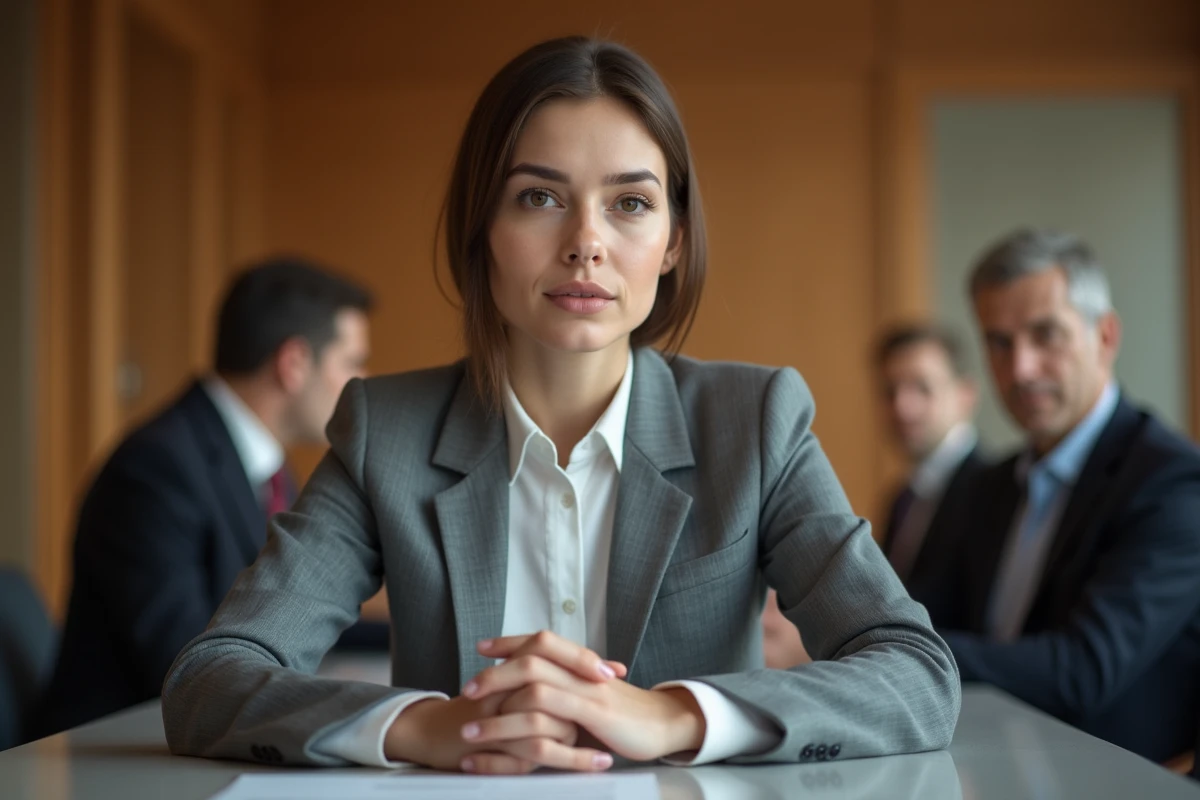 Jeune femme régulatrice en réunion dans une salle de conférence